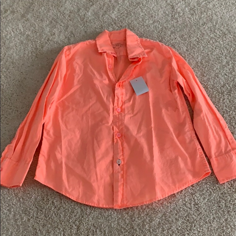 Crewcuts washes orange boys button down.